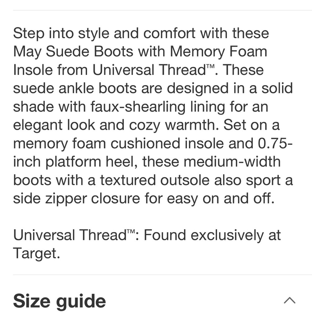 Women's May Microsuede Boots with Memory Foam Insole - Universal Thread™
Black 7 - Picture 7 of 9